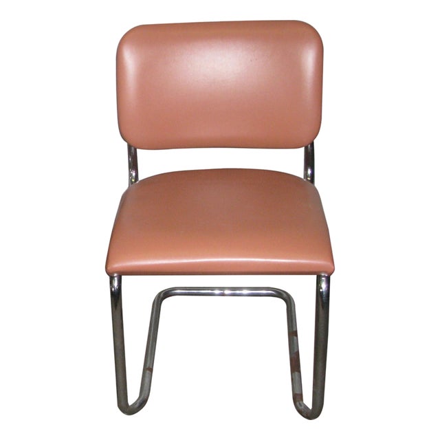 Mid Century Tubular Chrome Frame Thonet Chair-Unsigned For Sale