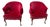 Pair of Red Velvet Vintage Tub Chairs For Sale