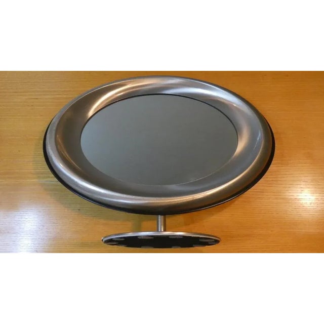 Table Mirror in Satin Steel by Gaetano Missaglia, 1960s For Sale - Image 10 of 12