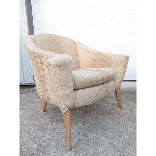 Textile Rare Vintage Milo Baughman for Thayer Coggin Scroll Arm Barrel Back Chair Pair ~ Hollywood Regency For Sale - Image 7 of 18