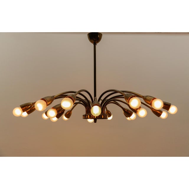 Mid-Century Modern Large Mid-Century Modern Brass Sputnik Lamp, Austrian, 1950s For Sale - Image 3 of 15