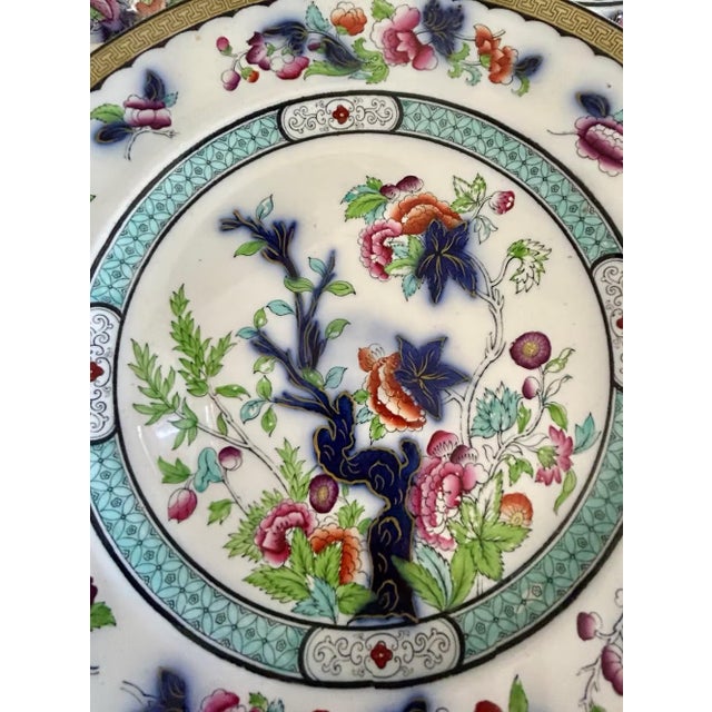 Antique Indian Tree Ironstone Plates ~ Set of 7 For Sale - Image 4 of 8