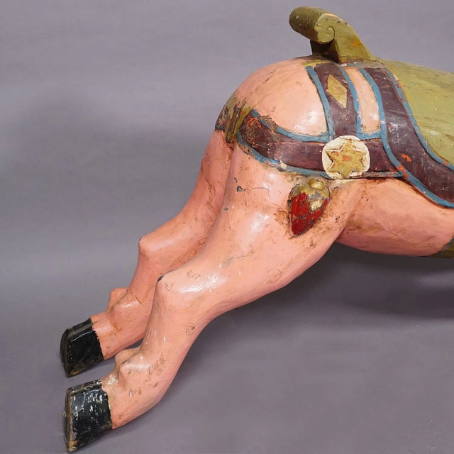 Antique Children Carousel Pig, Germany Ca. 1920s For Sale - Image 4 of 8