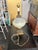 Vintage Hollywood Regency Mid Century Table Lamp - Brass, Blue Milk Glass, Gold Stenciled For Sale - Image 4 of 9