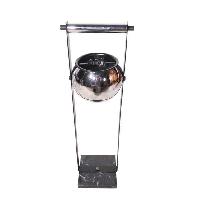 Groovy Modernist Black and Chrome Floor Ashtray C. 1970's For Sale In New York - Image 6 of 10