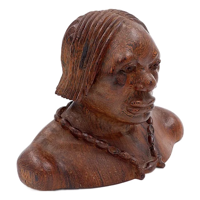 Bust of Joseph Bansimba Carved in Wenge, 20th Century For Sale