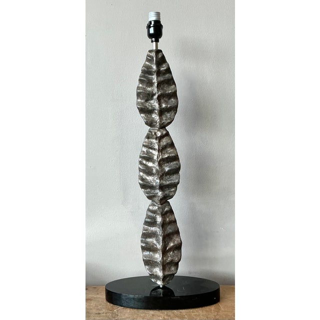 Late 20th Century Vintage Boho Cast Leaves Lamp For Sale - Image 5 of 5