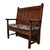 Wood 19th Century Wood Bench with Schumacher Zanzibar Linen Print Cushion For Sale - Image 7 of 13