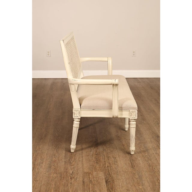 Alden Parkes Country French Louis XVI Style Caned Back Painted Settee For Sale - Image 18 of 18