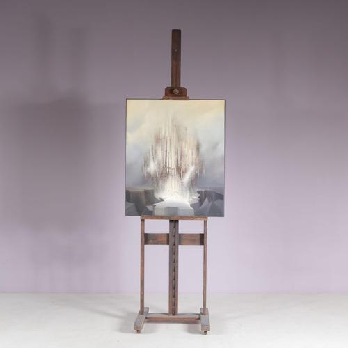 A very unique painting by Jean Claude Dresse, made in France in the 1980s. The dream like quality of this art piece is...