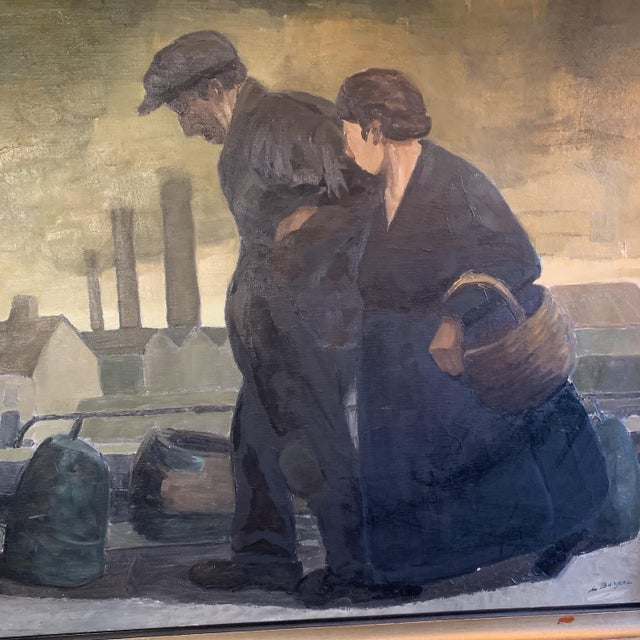 Berger, Industrial Landscape, Oil on Canvas For Sale - Image 3 of 12