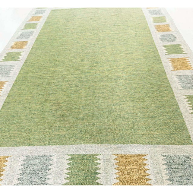 Mid-Century Modern Doris Leslie Blau Vintage Swedish Flat Weave Rug by Bitte Ahlgren For Sale - Image 3 of 11