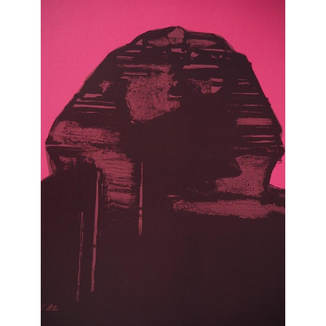 Modern Claude Hastaire, Egypte, le Sphinx rose, Lithograph For Sale - Image 3 of 9
