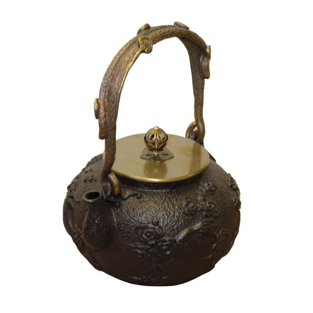 This is a reproduction of the old time iron teapot from Asian like China , Japan. It has elegant clean design and quality...