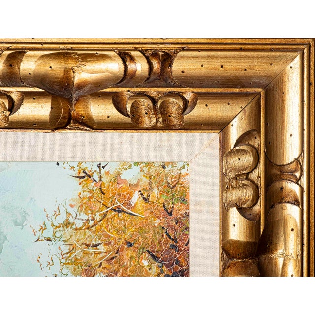 Vintage Parisian Boulevard Oil Painting by Rocco in Ornate Gilt Frame For Sale - Image 14 of 16