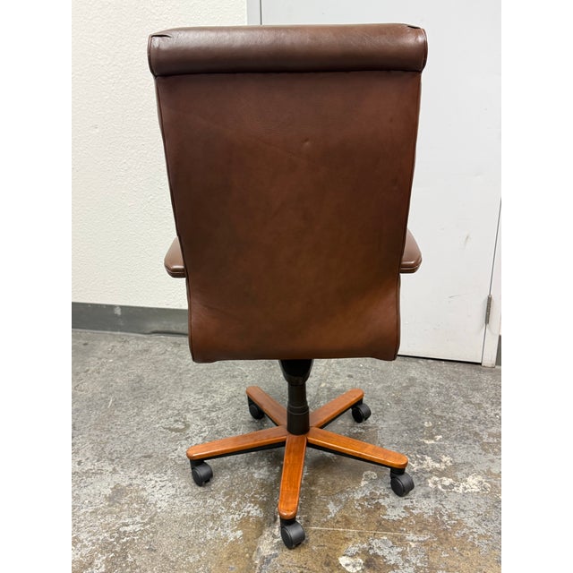 2010s Ethan Allen High Back Executive Swivel Office Chair For Sale - Image 5 of 12