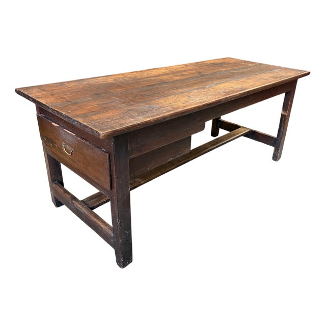 Antique Rustic Farmhouse Table in Oak For Sale