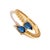 Sapphire Teardrop Glow Gold Adjustable Ring, Size 8 For Sale In Miami - Image 6 of 9