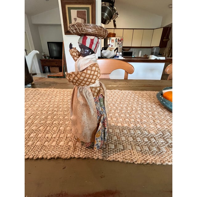 Antique 1922 Jamaican b.w.i. Handmade Folk Art Market Woman Doll With Basket For Sale In West Palm - Image 6 of 8
