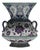 Handmade Ceramic Tri Handled King Vase (30cm) Purple and Turquoise Hatai Pattern For Sale