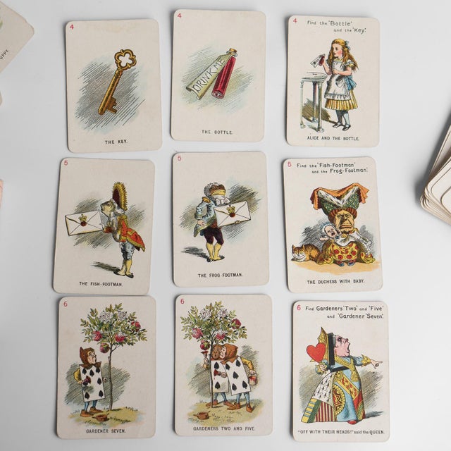 Antique Alice in Wonderland Playing Cards Game by Thomas De La Rue & Co For Sale - Image 6 of 18