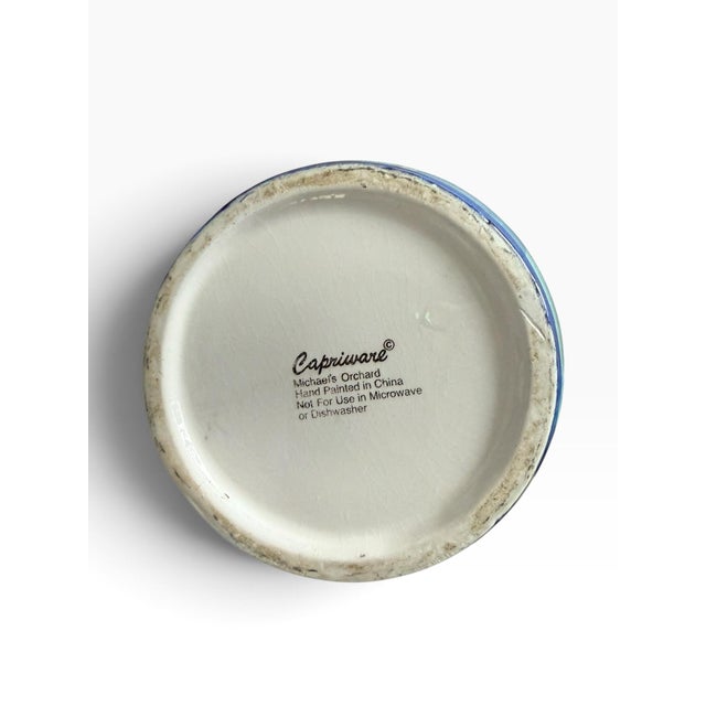 Ceramic Vintage Capriware Michael’s Orchard Hand-Painted Fruit Canister Set of 3 For Sale - Image 7 of 7
