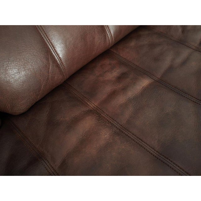 Swiss Brown Leather Sofa from de Sede, 1970s For Sale - Image 16 of 18