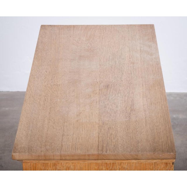 Small Brutalist Oak Cabinet with Brass Handles, Denmark, 1960s For Sale - Image 10 of 14