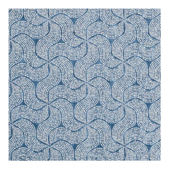 Sample - Schumacher Fiador Fabric in Blue For Sale