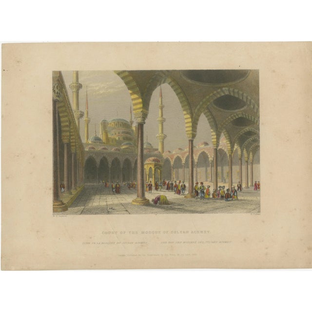 Black After Bartlett, Blue Mosque Interior, 1839, Engraving For Sale - Image 8 of 9