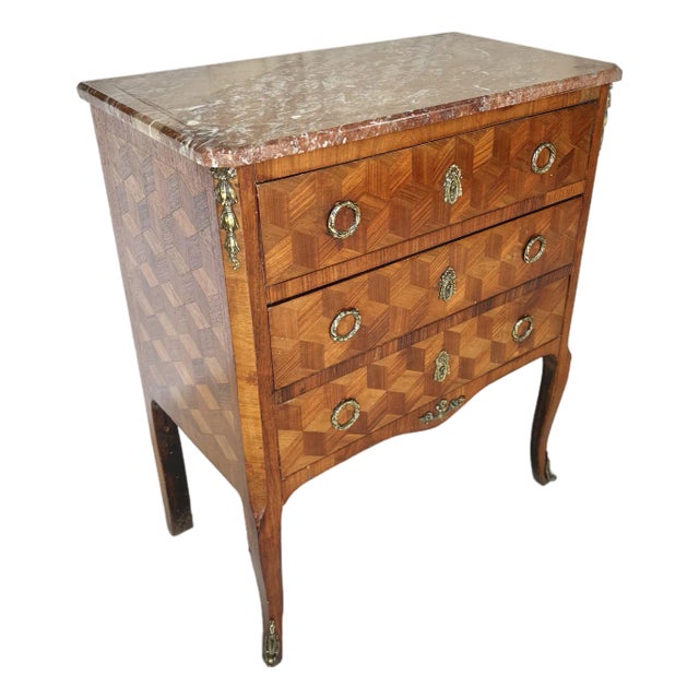 Early 20th Century French Louis XV Style Marble Top Chest of Drawers For Sale