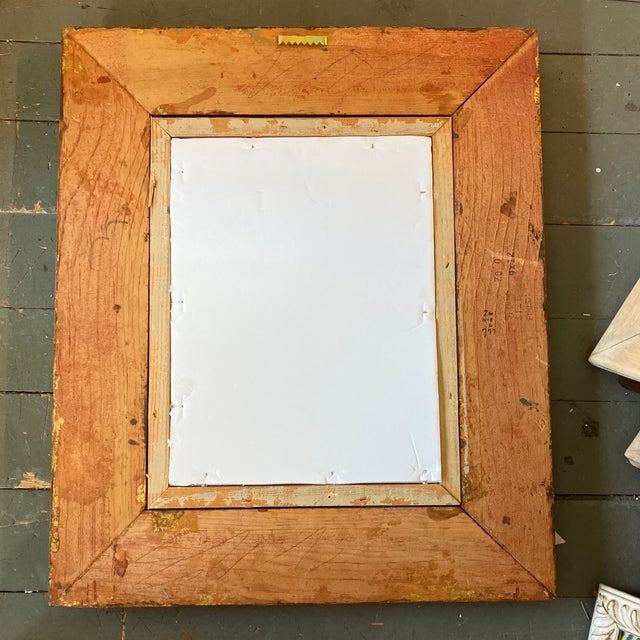 1970’s Original Abstract Male Portrait Marker Drawing Chunky Carved Vintage Frame For Sale - Image 4 of 5