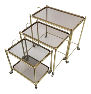 1950s Vintage Maison Lancel Nesting Tables- Set of 3