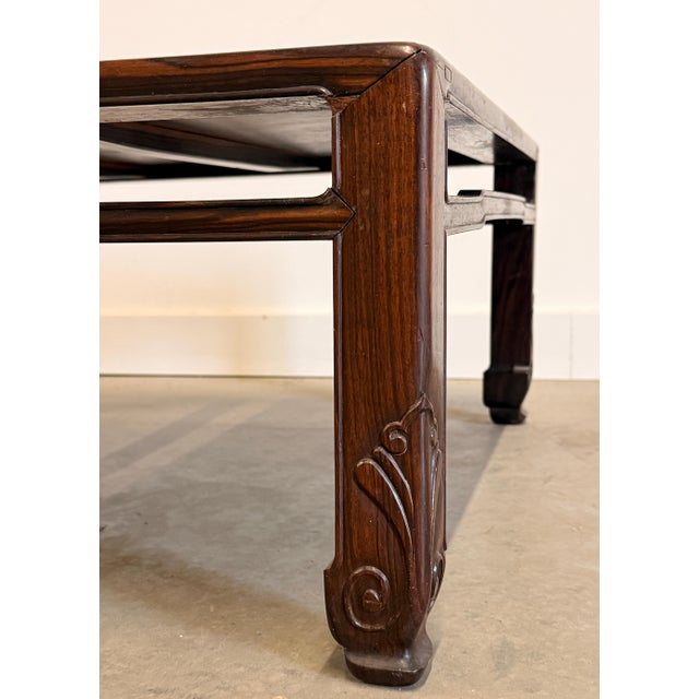 Antique Japanese Rosewood Zataku Low Table With Carved Legs, Meiji/Taisho Era For Sale - Image 10 of 16