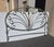 1980s Vintage French Elliott's Designs Iron Gold Silver King Headboard & Footboard For Sale - Image 5 of 11