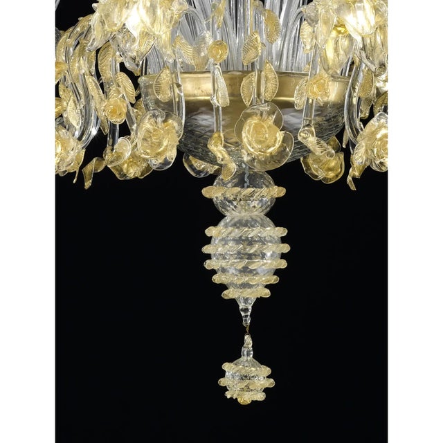 Early 21st Century Huge Italian Chandelier with Flowers and Leaves Murano Glass For Sale - Image 5 of 9