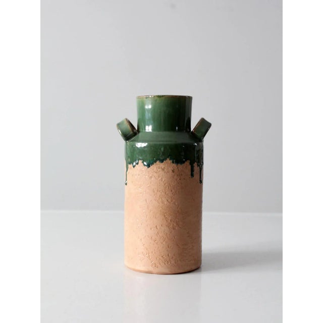 Mid 20th Century Vintage Italian Terra Cotta Drip Glaze Vase For Sale - Image 5 of 11