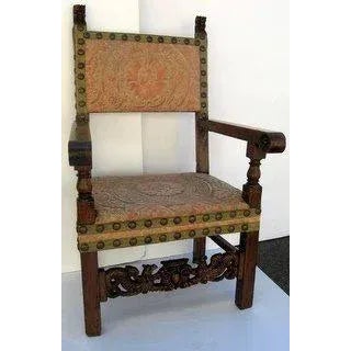 Spanish Walnut Carved Chair For Sale In Denver - Image 6 of 7