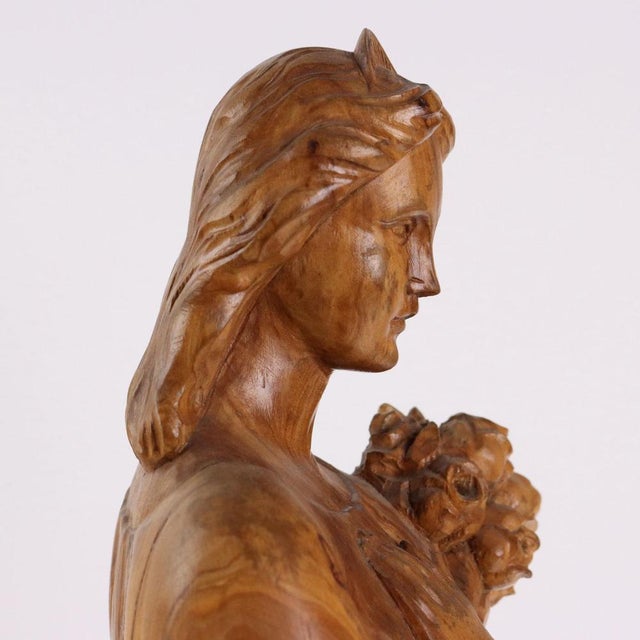 Antique Sculpture in Olive Wood For Sale - Image 9 of 11