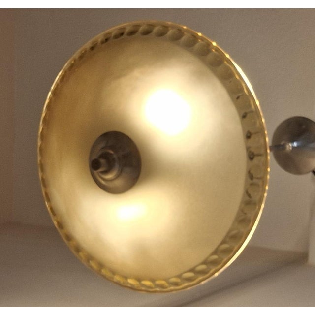 Metal German Art Deco Chrome-Plated Metal Ceiling Lamp with Yellow Cut Crystal Glass Shade, 1930s For Sale - Image 7 of 8