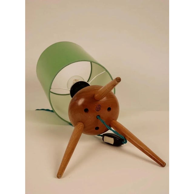 1950s Mid-Century Table Lamp with Wooden Base from Krasna JIzba, 1950s For Sale - Image 5 of 9