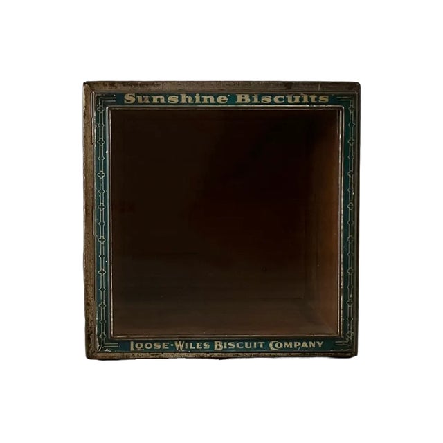 Vintage Loose-Wiles Biscuit Co. Sunshine Biscuit Box Wooden with Glass Door Has two small holes to secure to wall.