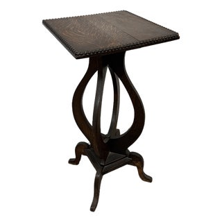 Antique Carved + Twist Pedestal Table For Sale