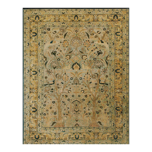 Antique Intricate Tree of Life Design in a Light Blue Background Color Persian Khorassan Rug