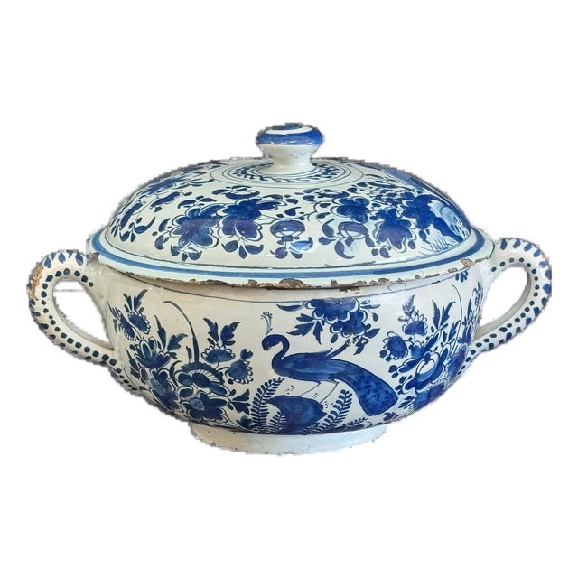 Late 18th Century Dutch Delft Posset Pot and Cover For Sale