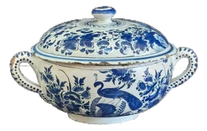 Late 18th Century Dutch Delft Posset Pot and Cover