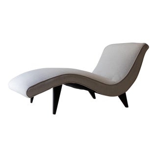 1950s Greta Grossman for Sherman Bertram Single Chaise With Ebonized Legs For Sale