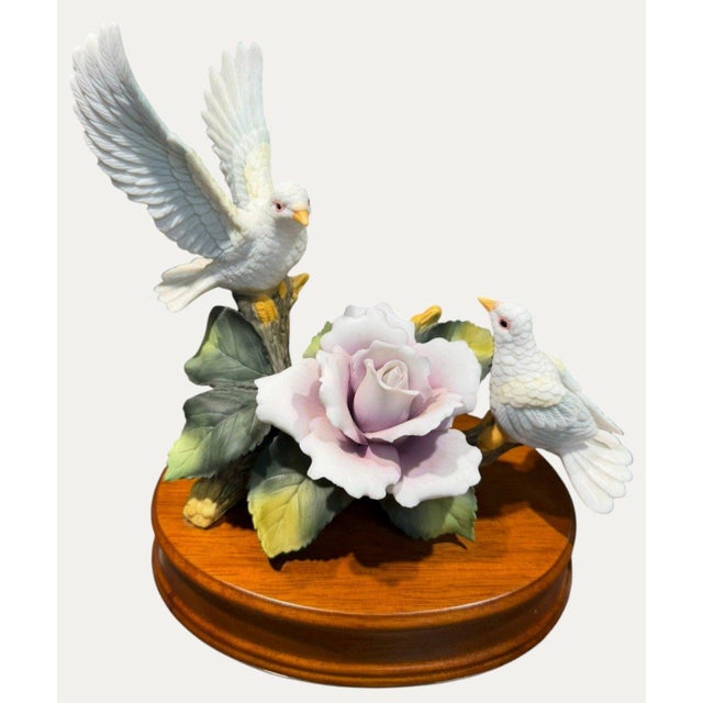 Vintage San Francisco Music Box White Doves Pink Rose Wind Beneath My Wings For Sale In Dallas - Image 6 of 8