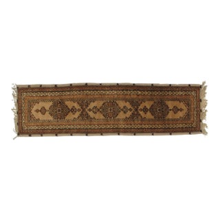 1970s Vintage Turkish Oushak Runner Rug - 3′4″ × 11′8″ For Sale