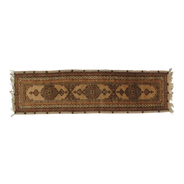 1970s Vintage Turkish Oushak Runner Rug - 3′4″ × 11′8″ For Sale